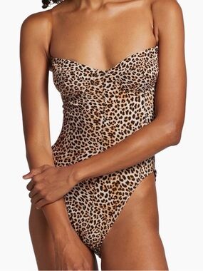 Norma Kamali Mio Leopard Print One-Piece Swimsuit